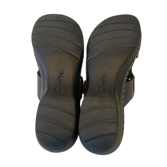 Clark’s Hayla Slip-On Navy Blue Leather Sandals in Ladies Size 7. - Picture 8 of 8